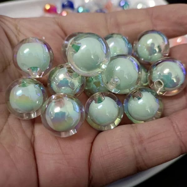 16mm Acrylic Transparent Eccentric Hole Beads Colorful Beautiful Beads Cute Diy Bracelet Necklace Handmade Jewelry Accessories.