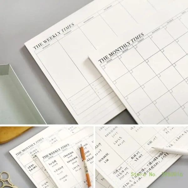 60Pages Tear-Off Notebook Weekly Planner Notepad Schedule Monthly Planner Tear-Away Week Planner Notebook Journal