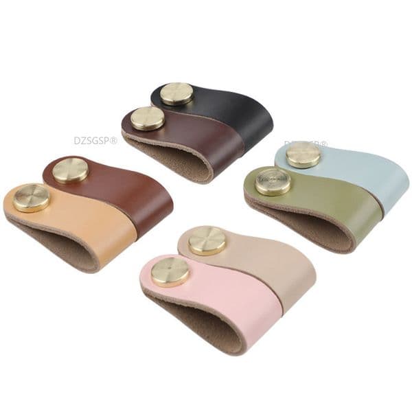 Equipment Cabinet Kitchen Handle Leather Dresser Handle Wardrobe Drawer Pulls Black Door Knobs 1PCS 96mm