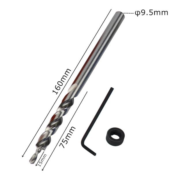 Pocket Hole Jig Set Bevel Angle Drill Guide 9.5mm Step Drill Hole Puncher With Magnet Positioning Slider Jig Carpentry Tools