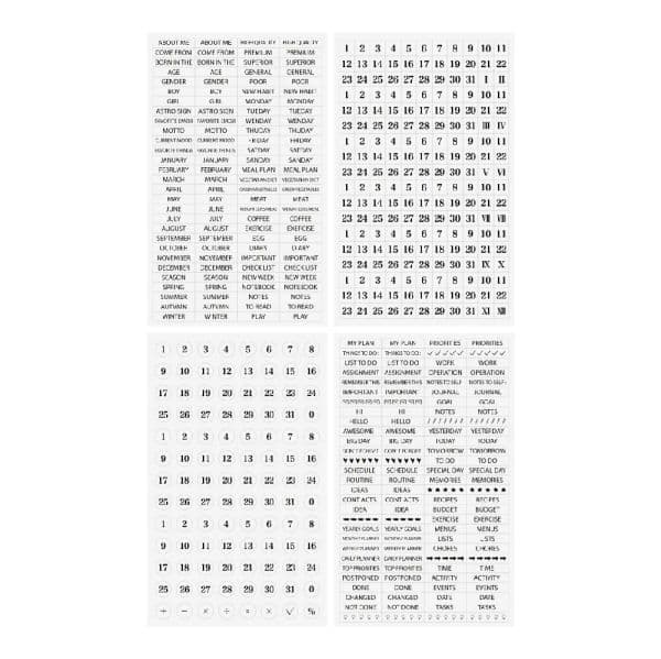 4 Sheets/pack Clear Black To Do List Planner Stickers Weekly & Daily DIY Diary Stickers for Calendar Scrapbooking Decor Budget