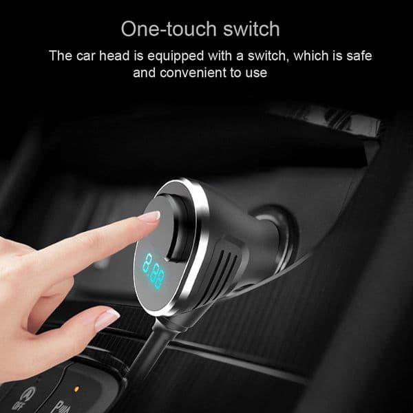URVNS-cargador USB para coche, divisor de encendedor de cigarrillos con pantalla LED de voltaje y interruptores de encendido/apagado, adaptador Dual QC3.0, 132W, 2 enchufes