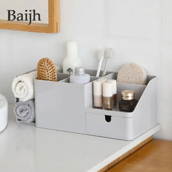 ABS Desk Office Organizer Stickers Bins Storage Holder Desktop Pencil Pen Sundries Stretchable Box Stationery School Supplies