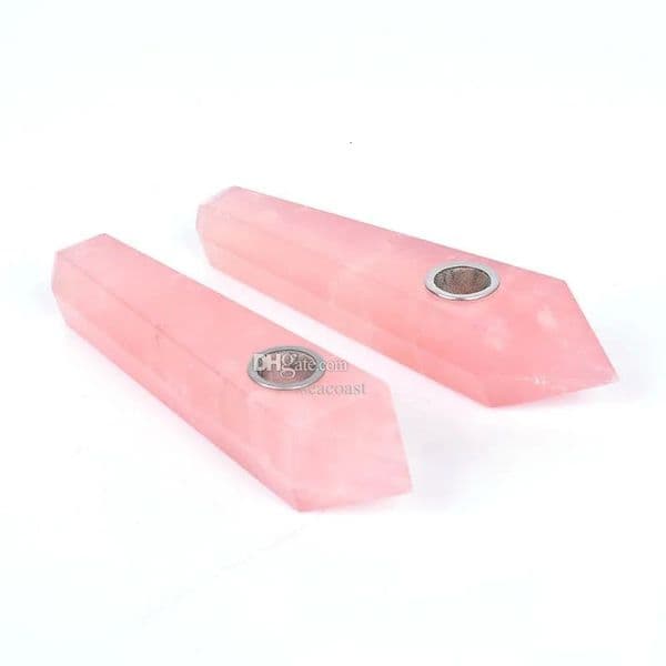 10pcs Handmade Smoking Pipe Crystal Stone Filter Handpipe Tube Dry Herb Tobacco Holder Innovative Design Pretty Color White Pink Mixed