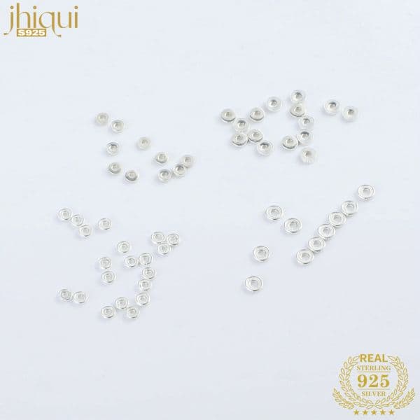 10pcs 925 Sterling Silver Circle Spacer Beads for DIY Fine Jewelry Making Jewelry Finding Accessories