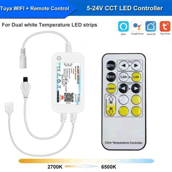 Tuya Wifi new 2025 /RF/IR Control Under Cabinet LED Light 1-9PCS CCT Light Kit Warm+White Double Color Temperature for Alexa Google Home