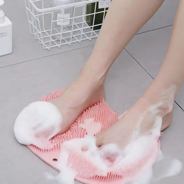 Back Scrubber Silicone Shower Massage Non-slip Bath Foot Wash Body Scrubber Brush TPR Bathroom Accessories Sucker Wall Mat