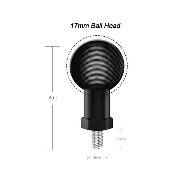 17mm Ball Head Mount Base Motorcycle Rearview Mirror Adapter M6 M8 M10 Thread Mounting for GoPro insta360 Camera Accessories