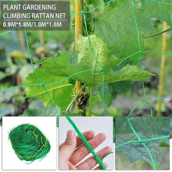 New Green Nylon Garden Trellis Netting For Climbing Plants Heavy Duty Mesh Net For Cucumber Tomato Grapes Gardening Accessories