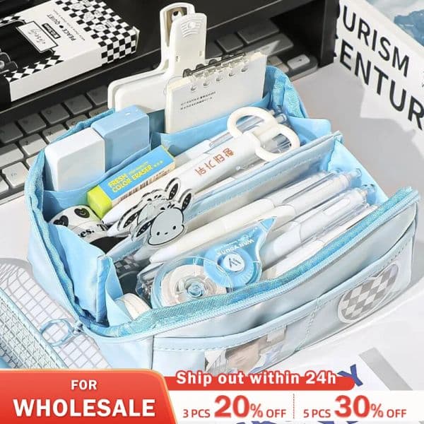 Multi Layer Prisms Large Capacity Transparent Pencil Case Multifunctional Simple and High Appearance Pencil Case 1pc