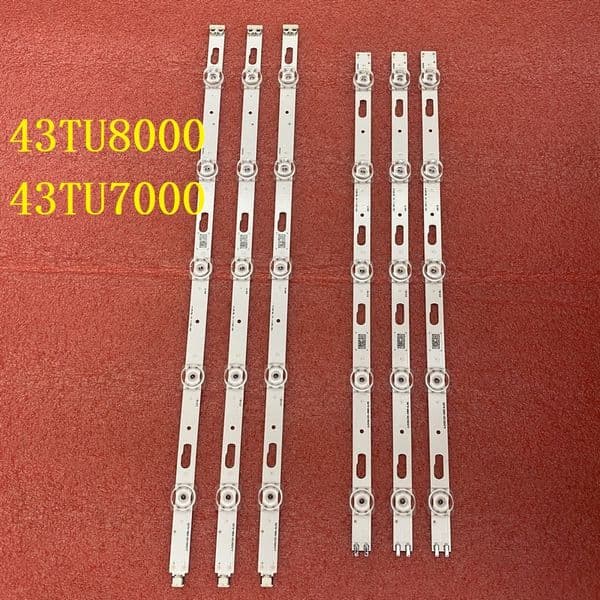 6pcs LED Strip For Samsung UE43TU7100 UE43TU7000 UE43TU8000 UN43TU7000 UN43TU8000 UN43TU8200 UN43TU700DF BN96-50319A 50320A