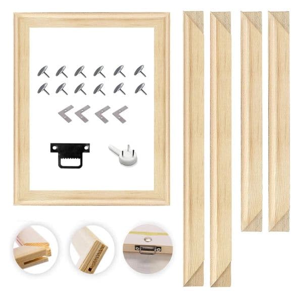 DIY Wood Canvas Stretcher Bars,Removable Canvas Frames Kit-Easy to Assemble,Wooden Frames Kit for Oil Painting,Diamond Painting