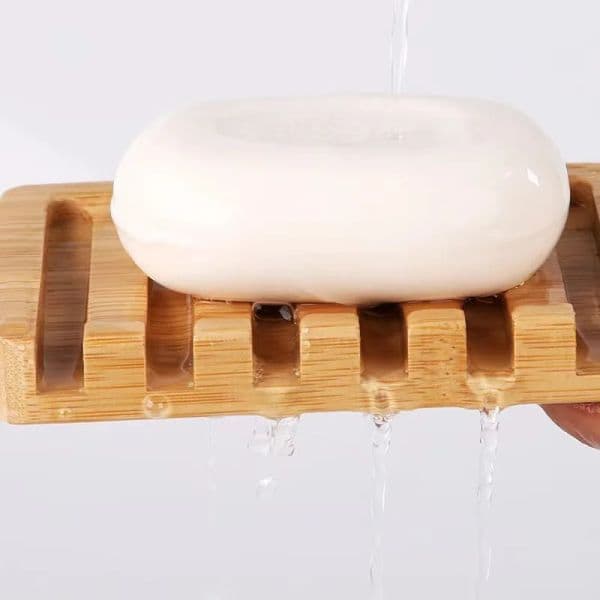 Portable Wooden Soap Dishes With Water Drain home Natural Bamboo Soap Sponge Holder Kitchen Accessories Tray Bathroom Organizer
