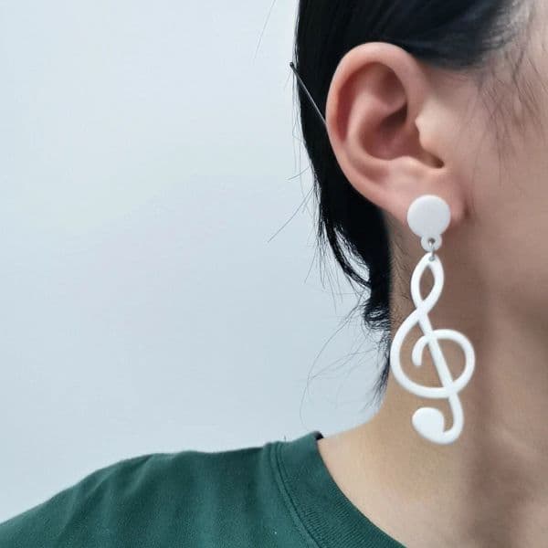 2024 Fashionable Minimalist Simple Vintage Black White Notes Music Acrylic Drop Earrings For Women Daily Versatile Jewelry Gifts