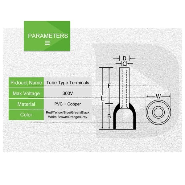 Boxed VE SeriesTubular Ferrules Cord End Crimp Sleeve Terminals Cable Electrical Connector Insulated Wire Connectors Suit 21203