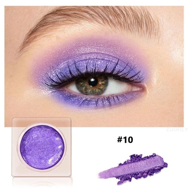 12 Color Mono Glitter Eyeshadow Mud Texture Green Purple Waterproof Eyeshadow Pearlescent Shimmer Eye Shadow Makeup Cosmetics