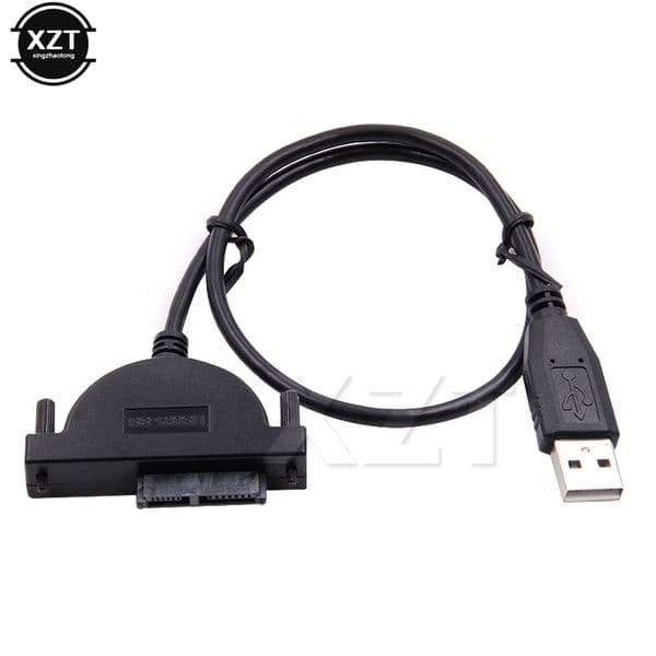 1pc High Quality USB 2.0 to Mini Sata II 7+6 13Pin Adapter Converter Cable Screws steady style CD/DVD for Laptop