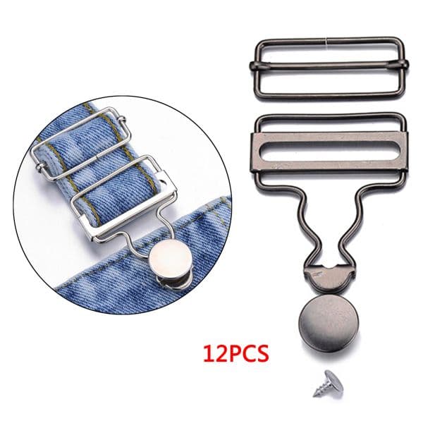 Juego de hebillas de tirantes para pantalones vaqueros, sujetadores de Metal para peto, 32mm-40mm, 12 juegos