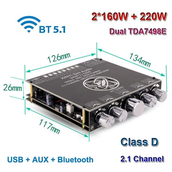 2025 new S350H TPA3251D2 Bluetooth Power Amplifier Board S220H S100H 2.1Ch Class D USB Sound Subwoofer Theater Audio Stereo Equalizer AMP