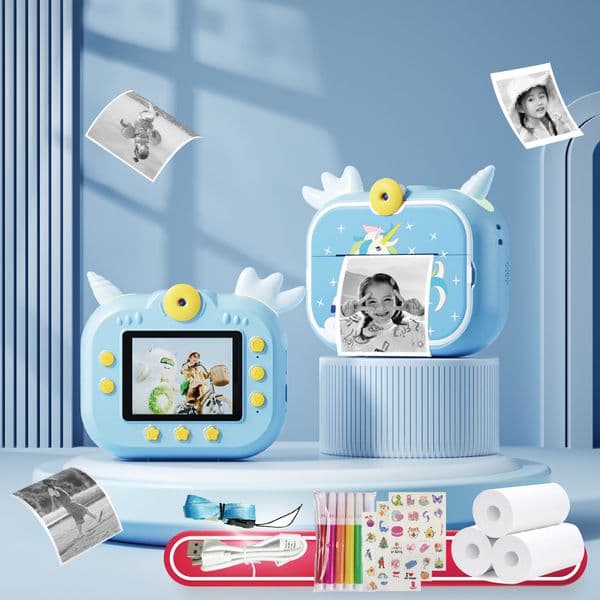 X3D Children's Printing Camera HD Dual-lens Mini SLR Digital 2.4-inch Instant Photo Output ABS Environmentally Friendly Material