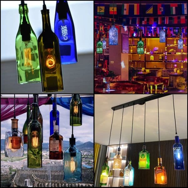 Retro Industrial new Loft Wine Bottle Pendant Lights Restaurant Cafe Bar Glass 2025 Hanging Lamp Clothing Store Lustre Indoor Lighting