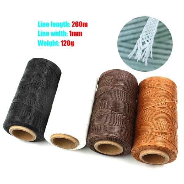 Durable 260 meters/pcs 150D Woven 1mm Flat Wax Thread For DIY Leather Hand-Stitching Sewing Craft Waxed Line Diverse Colors