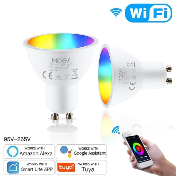 WiFi Smart Light LED Bulbs RGBCW 5W Dimmable Lamps SmartLife Remote Control Work with Alexa Google Home