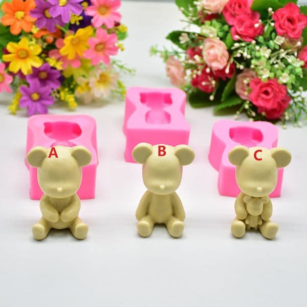 Bear Silicone Soap Molds Cute Animal Soap Mold Diy Soap Mold Cake Maker Tool Barbecue Supplies Fondant Simpel Cake Decorating
