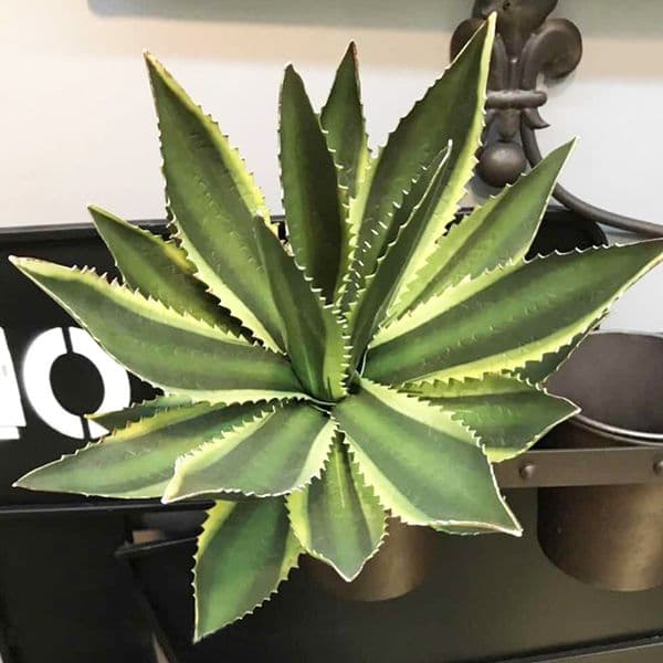 40cm Large Artificial Succulent Plants Tropical Sisal Flower Fake Agave Desktop Bonsai Plants Plastic Green Leafs For Home Decor