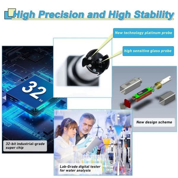 5-In-1 Digital PH Meter For PH/TDS/EC/Salinity/Temp,With Simultaneou Data Display,For Hydroponics,Drinking Water Testing