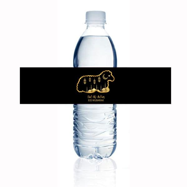 Eid Al Adha Bottle Label Traditional Muslin Sheep Holidays Kaaba Bottle Wrapper Eid Party Supplies