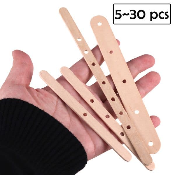 5/20/30 pcs with Holes Wooden Wax Core Holder Wood Sticks Wick Centering Device for DIY Candle Supplies Handwork Craft Supplies