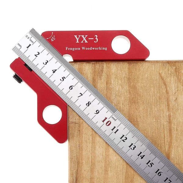 YX-3 Center Finder Woodworking Square Center Scribe Metric Inch Ruler 45 90 Degree Angle Line Scriber Marking Tool