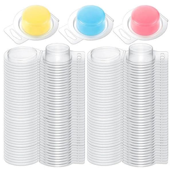 Scented Candle Mold 100pcs Plastic Wax Melt Mold for Diy Handmade Scented Candle Soap Making Square Round Empty Container Kit