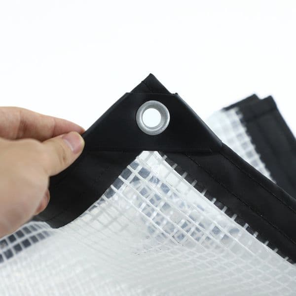 Outdoor Rainproof Cloth PE Film Grid Mesh Tarpaulin With Black Side Garden Succulent Rain Cover Pets Waterproof Shelter Awning