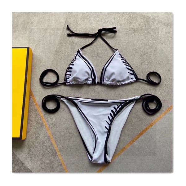 Beach Bikini Womens Designer Swimwear Fashion Sexy Split Low Waist White Lace up Women Bikini Versatile Casual Slim Fit Designer Swimwear