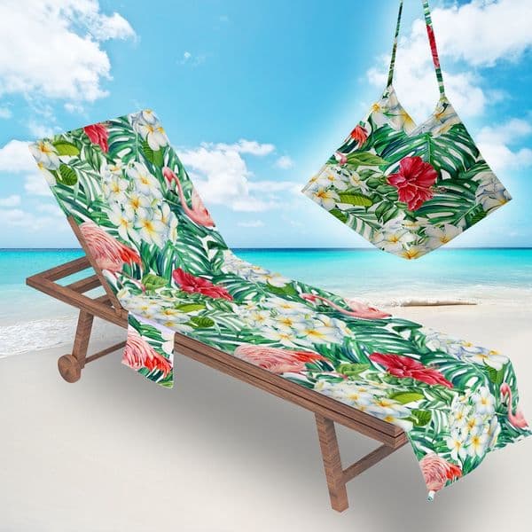 Beach Chair Towel Cover 75x210CM Succulent Plant Pattern Soft Lightweight Poolside Blanket