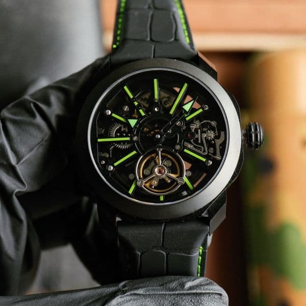 Factory manual mechanical Movement Steel Wristwatch for Men - 44mm Factory DLC coated titanium Import luxury watch mens watches wristwatches Relojes 01