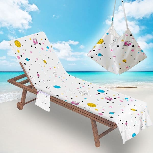 Polka Dot Beach Chair Towel Cover 75x210CM Quick Dry Sand Free Sun Lounger Poolside Blanket