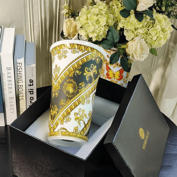 Ceramic vase arrangement living room TV cabinet flower arrangement European table decorations furnishings gift gift dh365