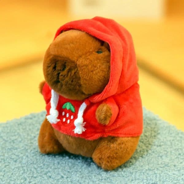 Cute Small Size Plush With Wings Hoodie Simulation Capybara Doll Fluffty Toy Birthday Gifts 241203
