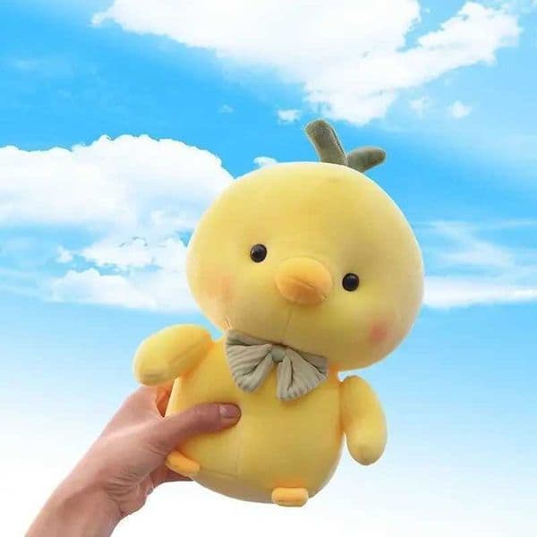 25cm Kii Down Cotton Little Yellow Chicken Stuffed Plush Toy Bow Tie Chicken Plush Doll Gift for Girlfriend ChristmasXJ241204
