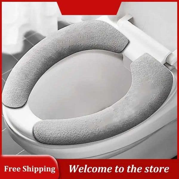 Reusable warm flannel toilet sticker toilet seat cover washable toilet seat filling bathroom cushion seat cover universal W241204