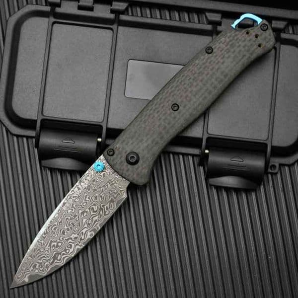 Folding Knife Damascus Satin Plain Blade Carbon Fiber Handles Folding Pocket Knife Tactical Survival Combat Pocket Knives EDC