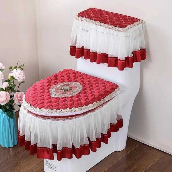 Toilet seat cover set U-shaped zipper seat cushion toilet cushion toilet accessories hotel supplies winter 3 pieces W241204