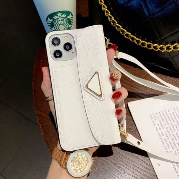 PR Designer Crossbody Phone Cases Airpodspro Max Iphone 17 Pro Max Mobile Back Cover Black Leather Cell Case Card Holder Bag Purse Multiple Colors