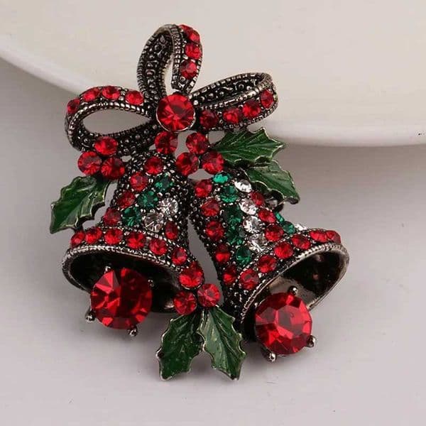 Christmas Brooch Pin Vintage Bells Creative Gift Bows Premium Corsage Christmas Brooches Fashion Par Jewelry Hot SaleXJ241206
