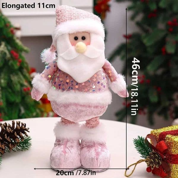 1pc- Christmas Decorations Pink Old Man Snowman Elk Telescopic Figure Window Bedroom Display Christmas GiftsXJ2412234