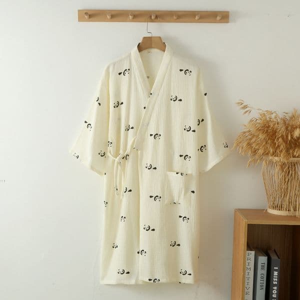 2026 Designer s new crepe women s sportswear kimono robe bathrobe printed pajamas loose plus size