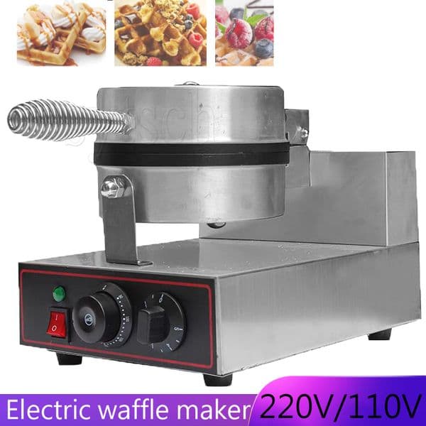 Electric Waffle Maker Round Waffle Iron Non Stick Waffle Baker Machine Baking Pans Stainless Steel